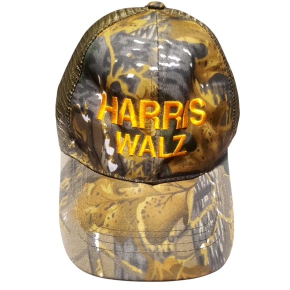 HARRIS-WALZ Camo Unisex Camouflage Hat Campaign 2024 Hunter Cap Adjustable New - Picture 2 of 7